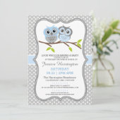 Lieve Uilen Baby Shower Kaart (Staand voorkant)