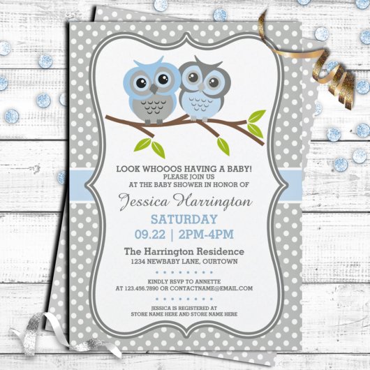 Lieve Uilen Baby Shower Kaart