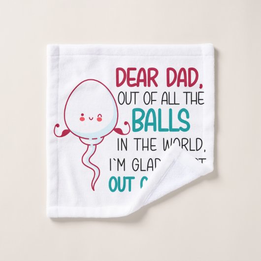 Lieve vader, uit alle Balls in de wereld Bad Handdoek (Wasdoekje)