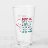 Lieve vader, uit alle Balls in de wereld Glas (Achterkant)
