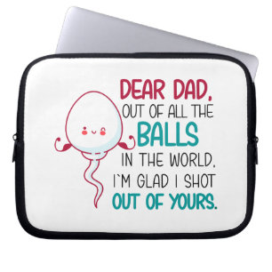 Lieve vader, uit alle Balls in de wereld Laptop Sleeve