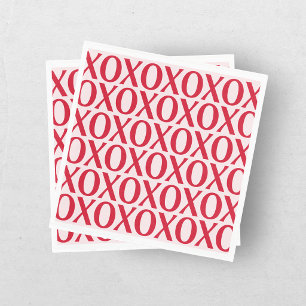 Lieve Valentijnsdag XOXO Rood en Roze Servet