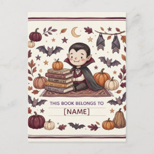 Lieve Vampier Halloween Boekplaat Gepersonaliseerd Briefkaart