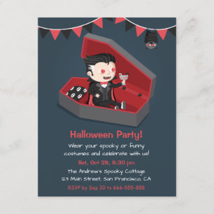Lieve Vampierjongen Halloween Feest Uitnodigingen