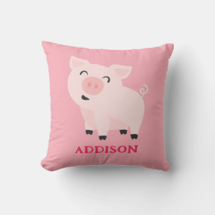 Lieve Varkens Boerderij Dier Bloemige Persoonlijke Kussen