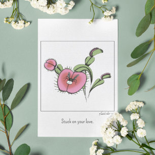 Lieve Venusvliegenvanger Plant Valentijnsdag Roman Kaart