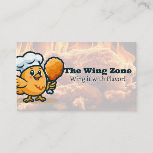 Lieve Vogel Mascotte Fried Chicken Restaurant Visitekaartje