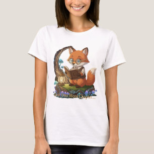 Lieve Vos Boekenwurm "Eén Hoofdstuk Maar" Whimsic T-shirt