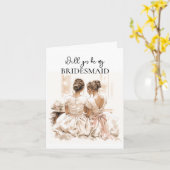 Lieve vrouwen bruidsmeisje voorstel kaart (Gele Bloem)