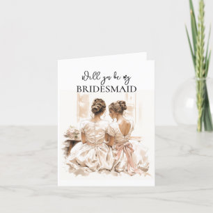 Lieve vrouwen bruidsmeisje voorstel kaart