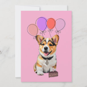 Lieve Waardering Schattige Pret Corgi Verjaardag Bedankkaart