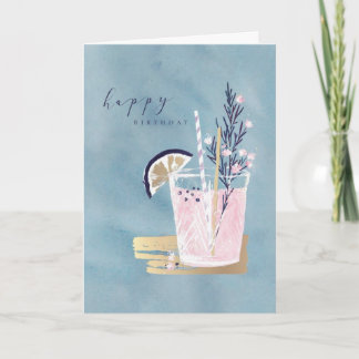 Lieve waterverf cocktail verjaardagskaart kaart