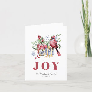 Lieve Waterverf Kardinaalvogel Kerstmis Feestdagen Kaart