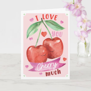 Lieve Waterverf Kersen Valentijnsdagkaart Verjaard Kaart