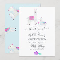 Lieve Waterverf Lama thema baby shower per post