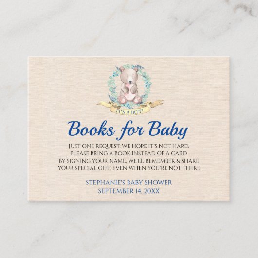 Lieve Waterverf Teddy Bear Botanical brengt een bo Informatiekaartje (Voorkant)