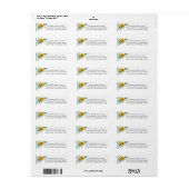 Lieve Waterverf zonnebloem Etiket (Full Sheet)