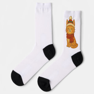 Lieve Whimsical Winter/Kerst kat Sokken