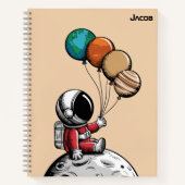 Lieve Whimsicale Astronaut,Planeet Buitenruimte,Aa Notitieboek (Voorkant)