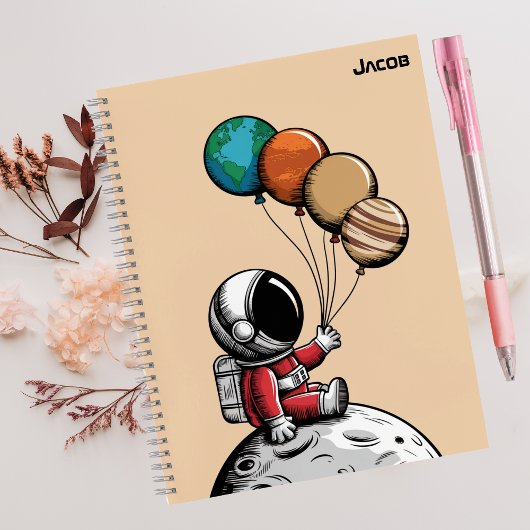 Lieve Whimsicale Astronaut,Planeet Buitenruimte,Aa Notitieboek