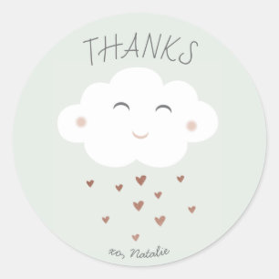 Lieve wolk baby shower bedank sticker