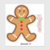 lieve XmaS-gingerbrood, aangepaste tekst Sticker (Vel)