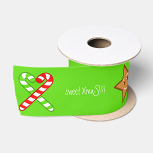 lieve XmaS-palen Aangepaste tekst op groen Lint