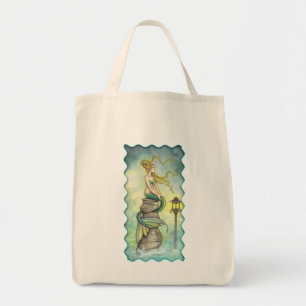 Lieve Zeemeermin met Maan en Lantaarn Tote Bag
