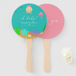 Lieve zeemeermin onder de zee meisje baby shower handwaaier