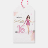 Lieve zestien, gelukkige zestiende verjaardag, cadeaulabel (Voorkant)