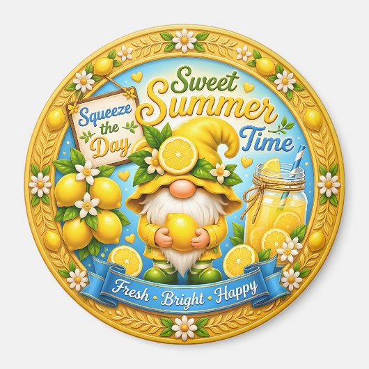 Lieve zomertijdkabouter magneet (Voorkant)