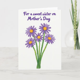 Lieve Zus Moederdag Bloemkaart Kaart