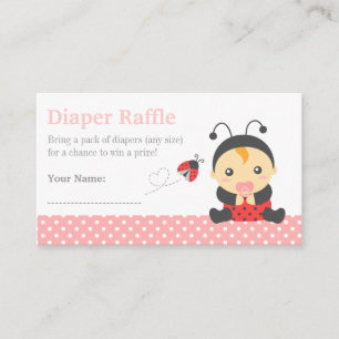 Lieveboefje Meisje Baby Shower Luier Raffle Ticket Informatiekaartje