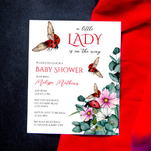 Lievebug kleine dame baby shower budget uitnodigin