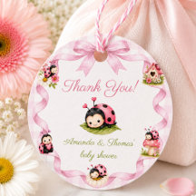 Lievebug meisje baby shower dank je