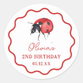 Lievebug verjaardagsfeestjes gunsten ronde sticker (Voorkant)