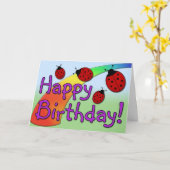 lieveheersbeestje B-day Kaart (Gele Bloem)