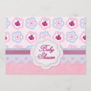 lieveheersbeestje bloemen Baby shower Kaart