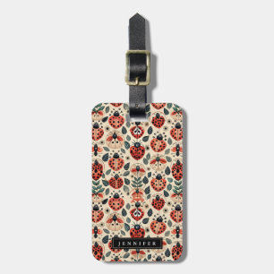 lieveheersbeestje bloemen Bagagelabel