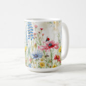 Lieveheersbeestje en Bij in Wilde Bloemen Koffiemok (Voorkant rechts)