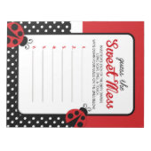 Lieveheersbeestje gok het zoete puinspel antwoord notitieblok (Voorkant)