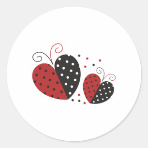 Lieveheersbeestje Hart schattig Ronde Sticker