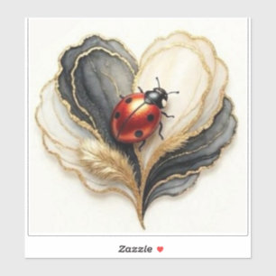 Lieveheersbeestje Hartblad  Sticker