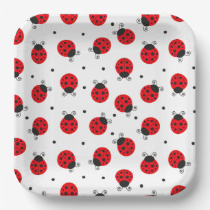 Lieveheersbeestje insect papieren bordje