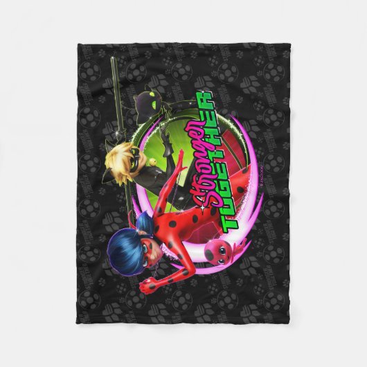 Lieveheersbeestje & kat Noir | Samen sterker Fleece Deken (Voorkant)