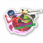 Lieveheersbeestje & kat Noir | Samen sterker Sticker (Voorkant)