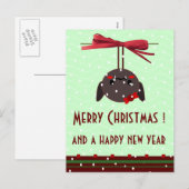 Lieveheersbeestje Kawaii kerstgroeten Feestdagenkaart (Voorkant / Achterkant)