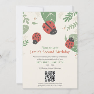 Lieveheersbeestje Kinderverjaardagsfeest QR Code U Kaart