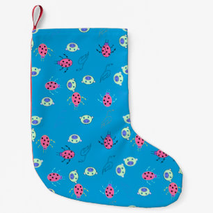 Lieveheersbeestje, mus & dier gezicht patroon kleine kerstsok