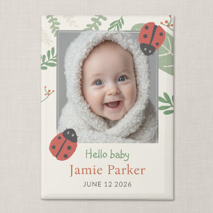 Lieveheersbeestje Nieuw Baby Aankondiging Aandenke Magneet